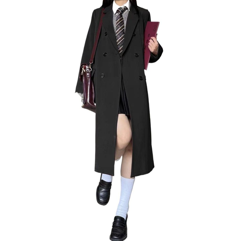 Women's Chic Long Trench Coat - British Style High-End Spring 2025