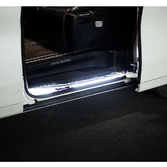 Car Sliding Door Welcome Light for Toyota Alphard Vellfire 30 Series White Door Ground Light Courtesy Lamp Middle Door Lighting Neon Lights 4
