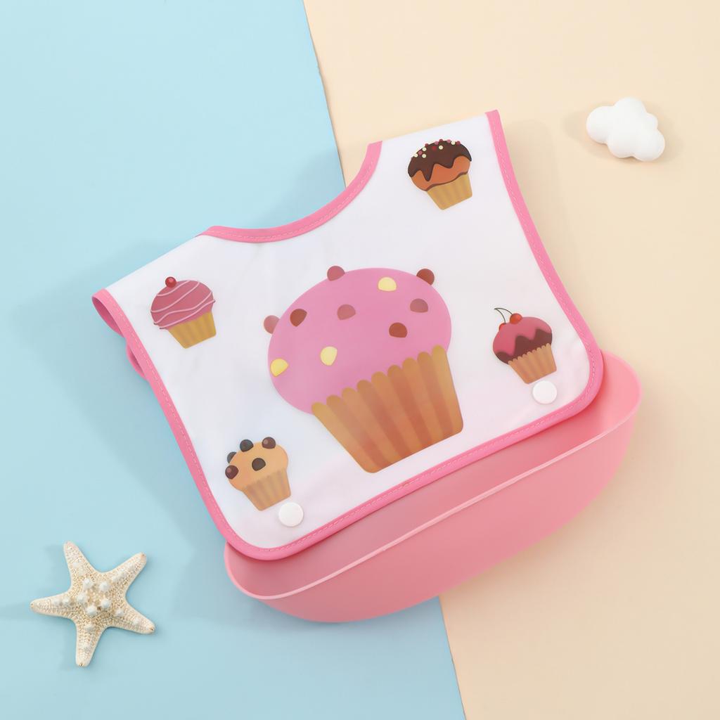 Baby food bib Baby waterproof bib three-dimensional detachable food food pocket Child child saliva pocket