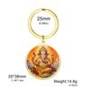 Dawapara Hindu-Gott Amulett Herr Ganesha Schlüsselanhänger Shiva Parvati Anhänger UV-graviert Spirituelles Geschenk Edelstahl Yoga Schmuck