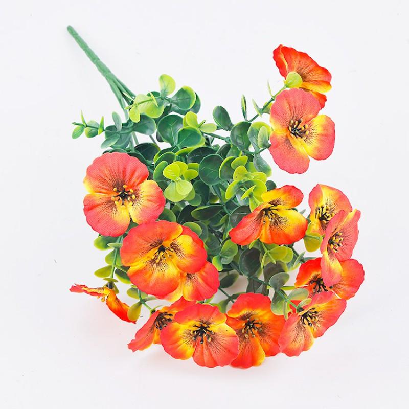 Artificial Eucalyptus Pansy Silk Flower Bouquet Wedding Home Decor Event Pathway Interior Styling
