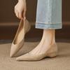 Huge Good-looking~ Pointed Head Shallow Mouth Single Shoes Simple and Versatile Inner Height-increasing Shoes