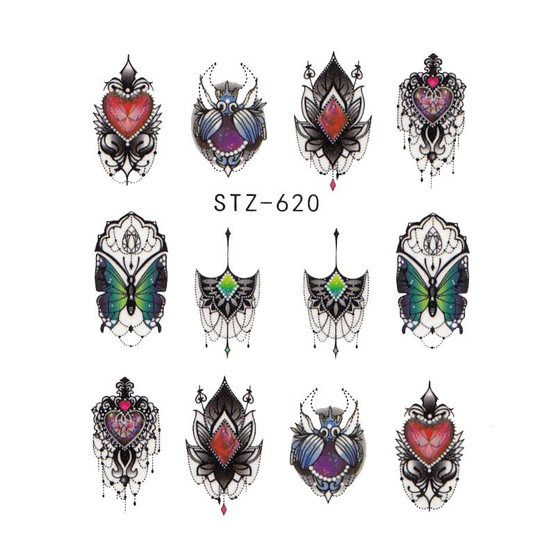 1 lapos vízáteresztő körömmatrica matrica körömdíszítés virág pillangó kaktusz levél geometria