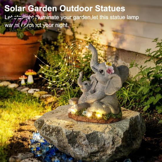 Mother Day Solar Gift Cat Garden Statue, Resin Outdoor Tabby Decor with Auto LED Decorative Lighting Light, IP65 Waterproof Lawn Ornament for