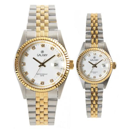 [GALAXY] GALAXY 5 ATM Couple Watch Women's Metal Wristwatch QT7013FG