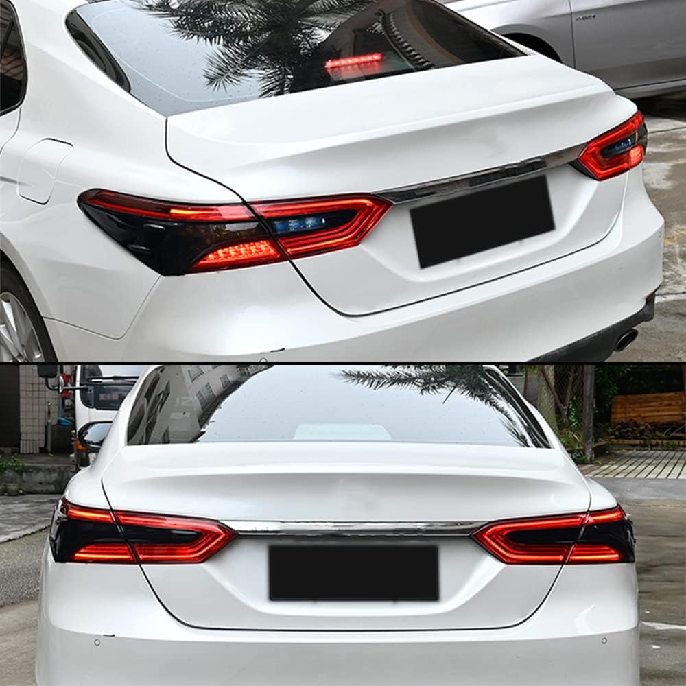 Tail Light Lamp Cover Guard Trim 4Pcs Tail Light Frame Bezels Decoration Compatible with Toyota Camry 2024 2023 2022 2021 2020 2019 2018 Accessories