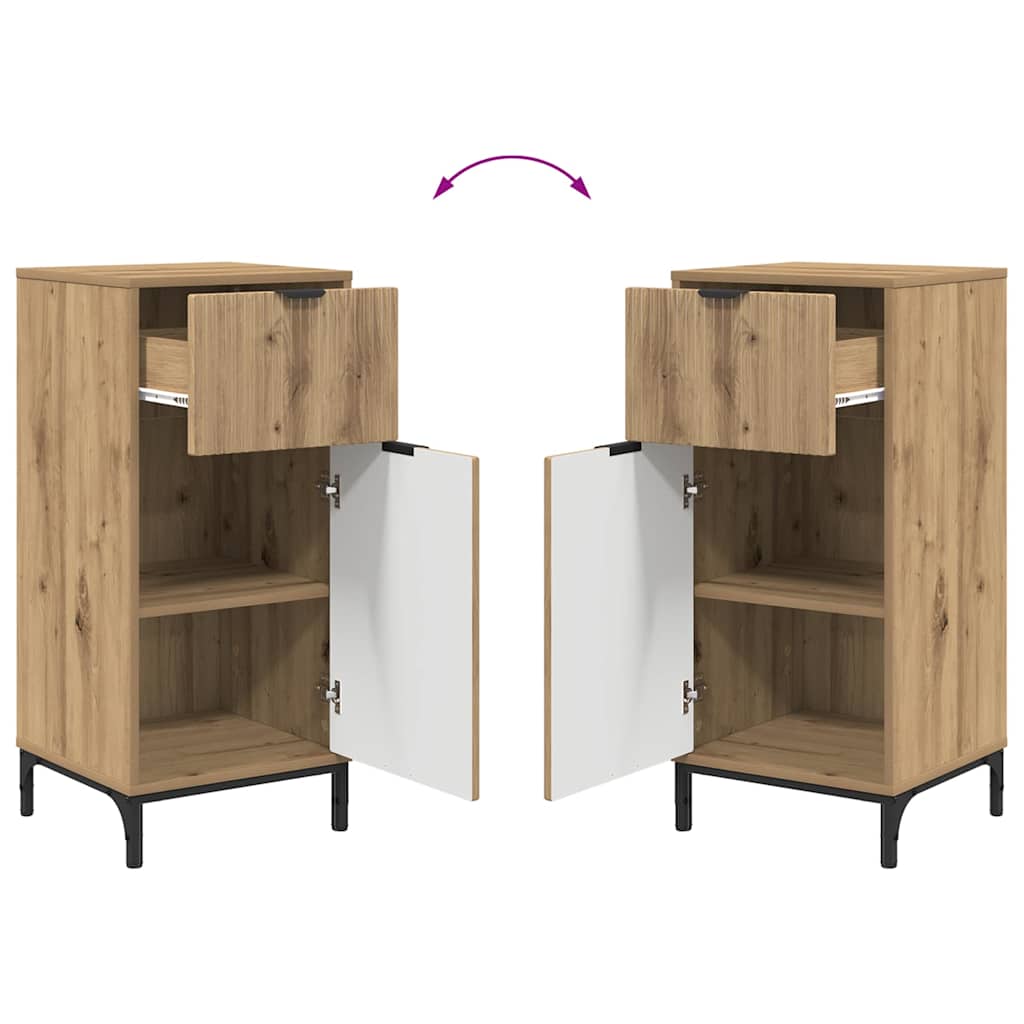 Bathroom Furniture Set 2 pcs Artisan Oak Plywood and Metal