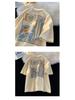 Men's Oversized Ethereal Letter Print Pure Cotton Short-Sleeve T-Shirt - American Street Style