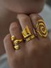 Fashion Stainless Steel Waterproof Open Ring Personality Charms Pvd Real Gold 18K Plated Trendy Vacation Jewelry For Women
