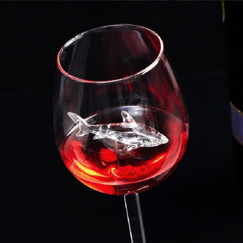 300ml Goblet Glass Mug Shark Wine Glass Goblets for Cold Drink Champagne Goblet Cocktail Glasses