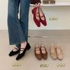 2025 autumn new light mouth suede thick heel niche soft sole thin strap cross niche commuter work women's shoes