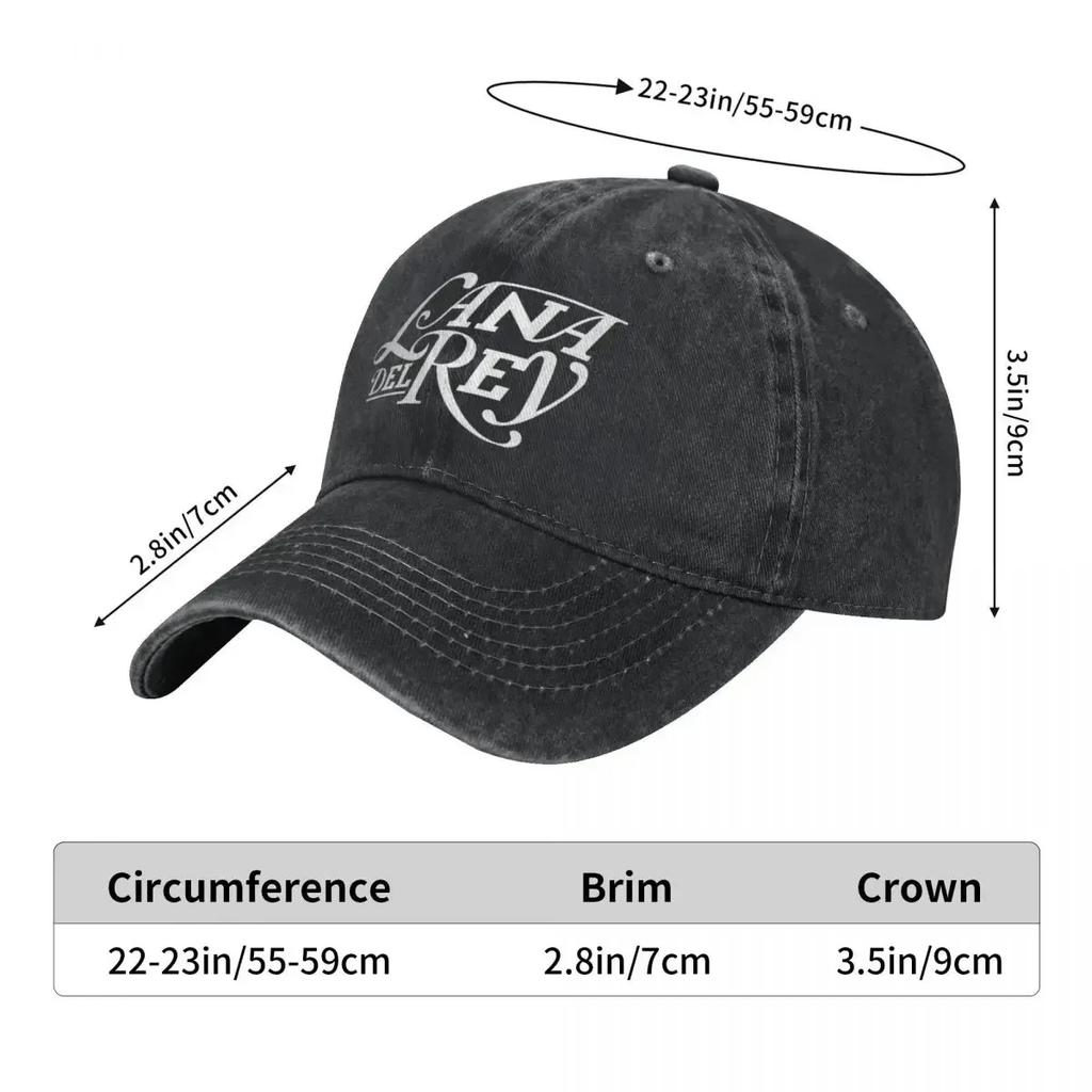 Gorra de Béisbol de Mezclilla Blanca con Logo de Lana Del Rey para Deportes al Aire Libre Estilo Trucker Verano Unisex para Hombres y Mujeres yk Gorras de Béisbol con Diseño Divertido