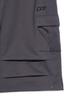 PEACE MAKER Parachute Curved Snap Cargo Bermuda Sweat Shorts (Charcoal)
