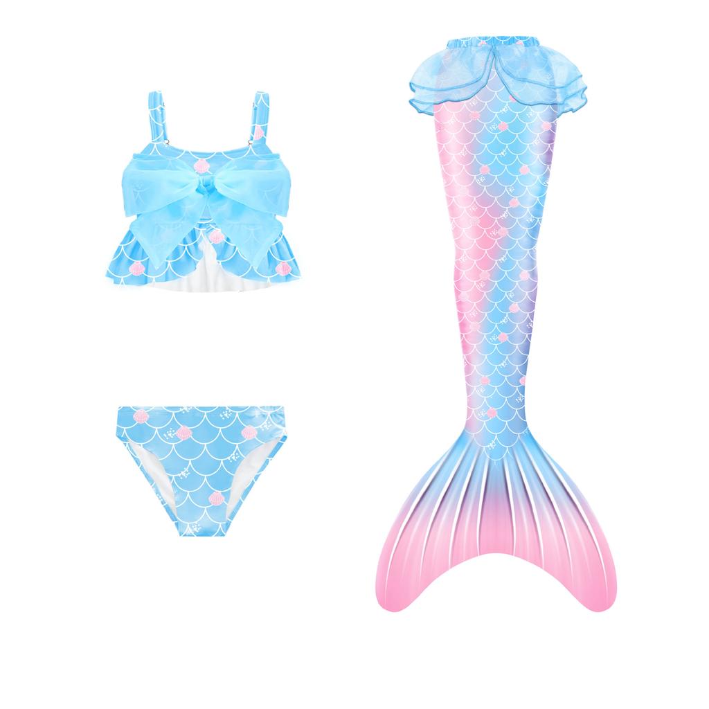 Girls Mermaid Swimsuit Mermaid Tail Swimsuit Girls Swimsuit Pants Suit Children's   Spring Swimsuit