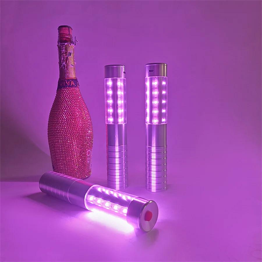 7 Color RGB Rechargeable LED Strobe Baton Light Wine Bottle Topper Sparklers Light Party Service Bar Growing Flash Stick Light
