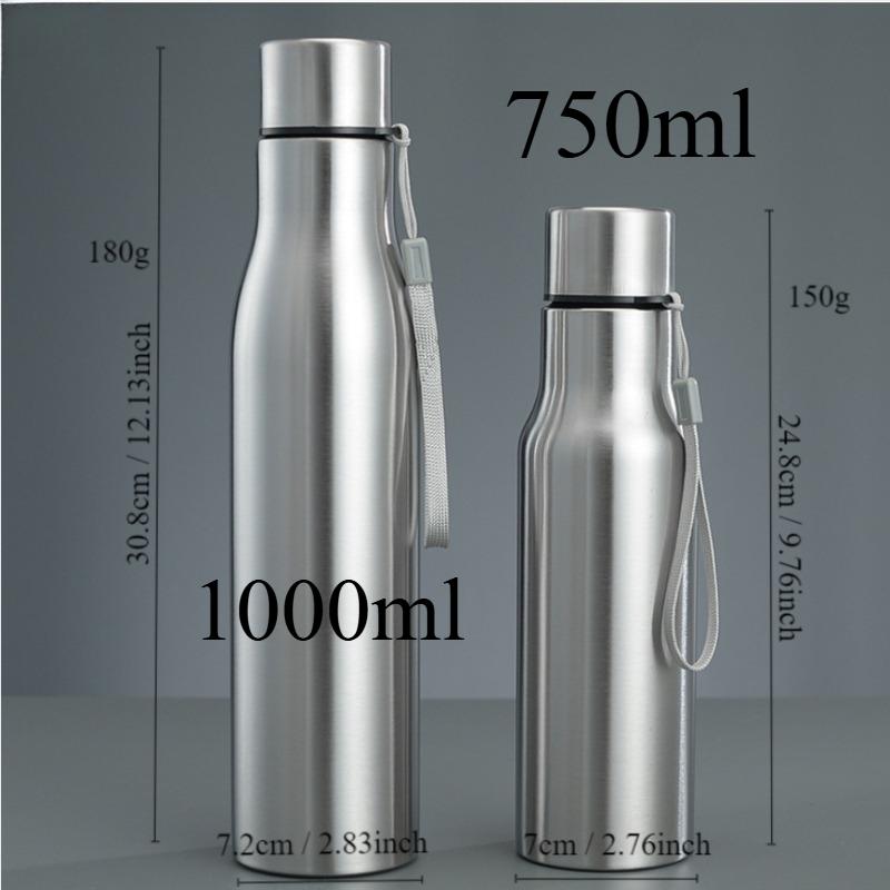 

2pcs/set Large-capacity Portable Lanyard Cold Water Bottle,outdoor Sports Water Bottle Single-layer Stainless Steel Water Cup as look in picture
