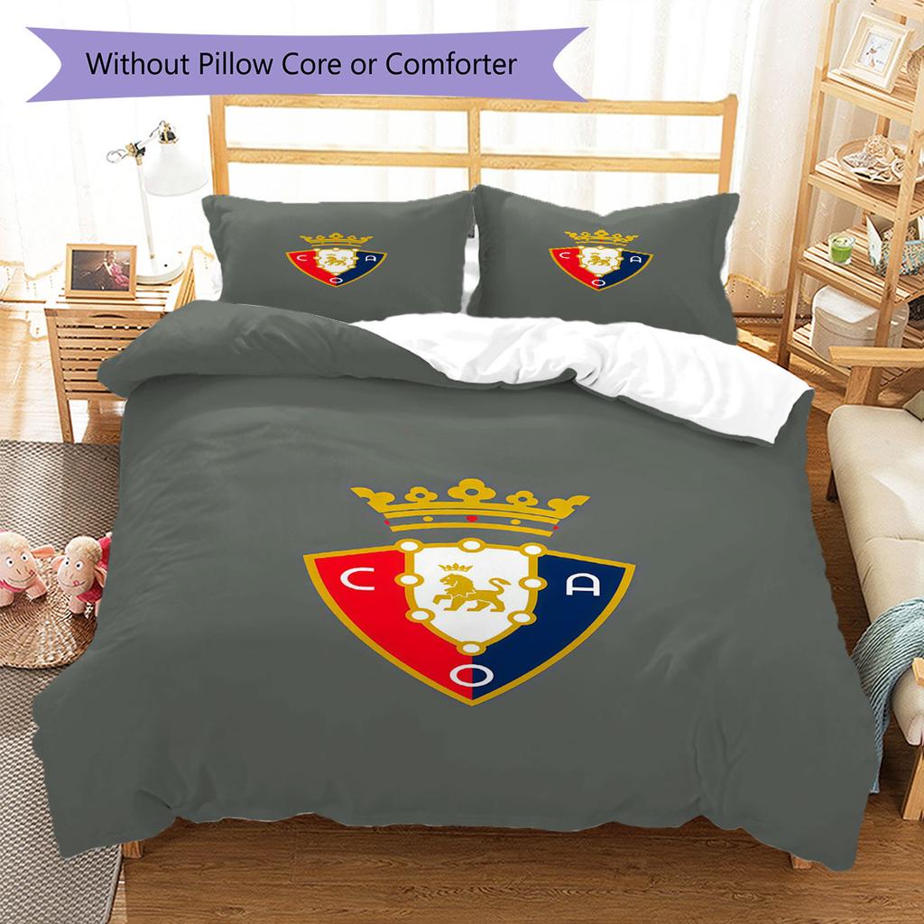 Osasuna Force Bettwäsche Steppdecke Set Bettbezug Kissenbezug Heimdekoration Geburtstagsgeschenk (1 Bettbezug + 2 Kissenbezüge, ohne Füllung)
