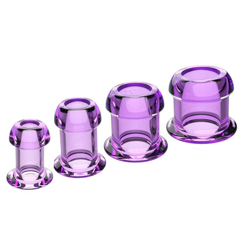 Hollow Speculum Peeking Anal Beads Butt Plug with Stopper Expander Tunnel Transparent Anus Dilation Expansion Prostate Massage
