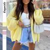 Casual Holiday Solid Color Long-sleeved Coat Sweater for Women 2025 Autumn and Winter