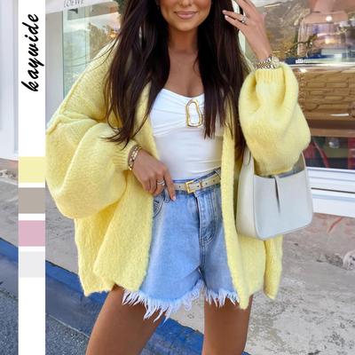 Casual Holiday Solid Color Long-sleeved Coat Sweater for Women 2025 Autumn and Winter