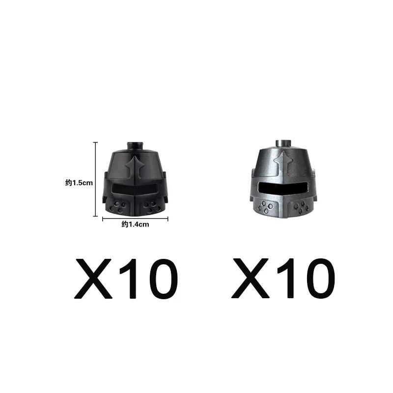 MOC Medieval Weapon Knight Building Block Accessories Character Helmet Hat Academic Gown Axe Sword Shield Brick Toy Gift K073