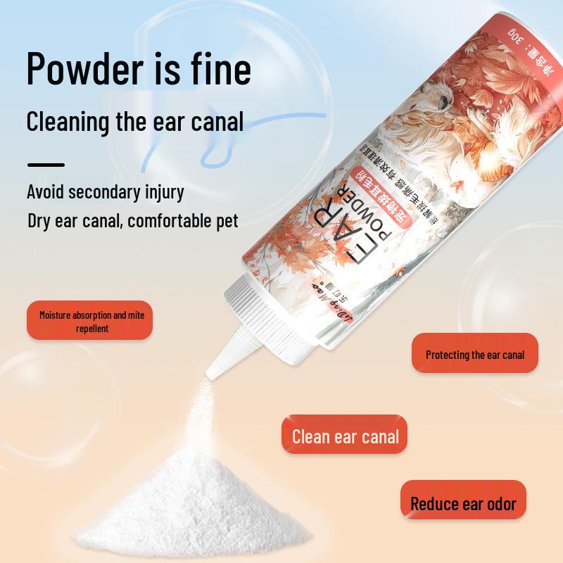 Universal Pet Ear Cleaning Powder for Dogs & Cats - Painless Ear Hair Removal & Mite Control