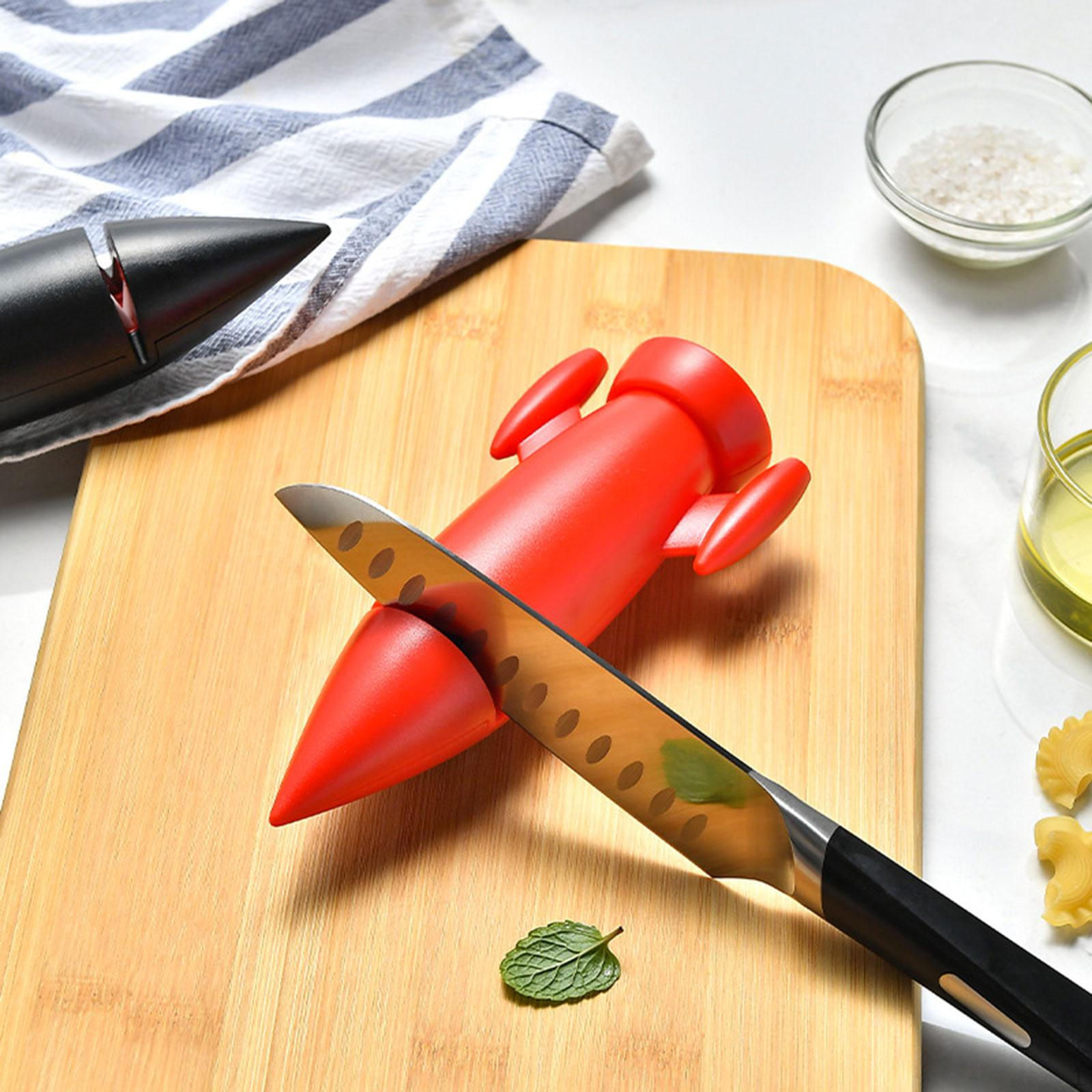 Kitchen Knife Sharpener Rocket Shape Lightweight Sharp Knives Sharpening Tool for