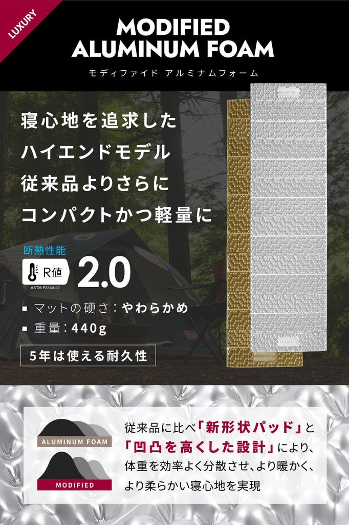 Mosambik Camping Outdoor Freizeit Schlafen in der extra dicken 20mm für jahrelange Nutzung ALUMINIUM Matte, Matte, Matte, Auto, [Langlebig (MODIFIZIERTER SCHAUM)]