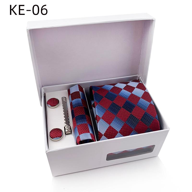 Men'S Tie Gift Box 6-Piece Set Tie Pocket Towel Scarf Cuff