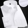 Men's White Long Sleeve Professional Business Shirt with Optional Short Sleeve and Tie