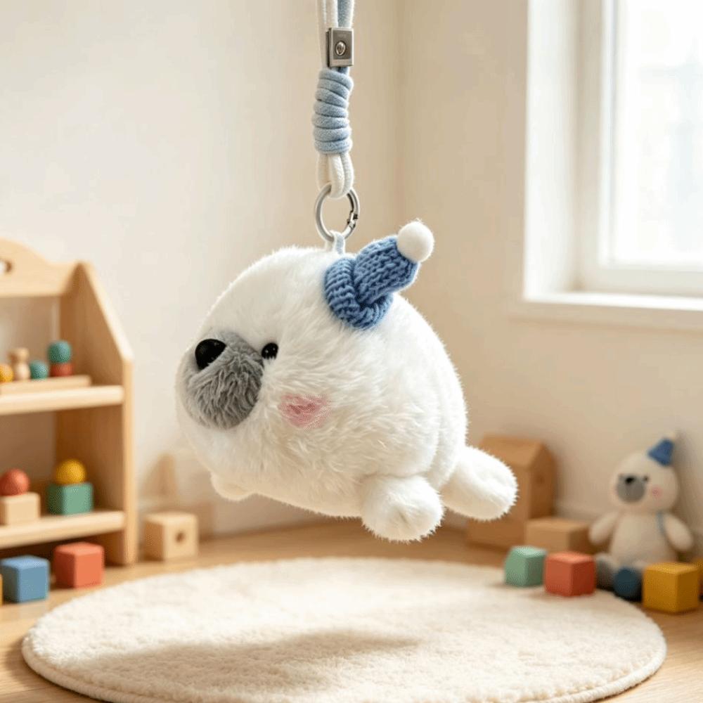 Small Plushie Dolphin Plush Keychain Soft Fluffy Seal Stuffed Doll Seal Plush Pendant Kids