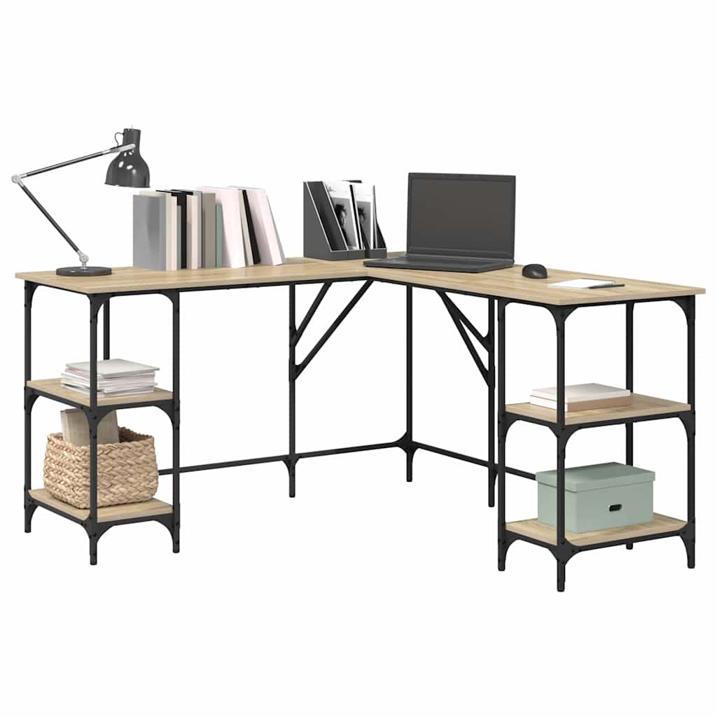 Desk Sonoma Oak Finish 139 x 139 x 75 cm Particleboard