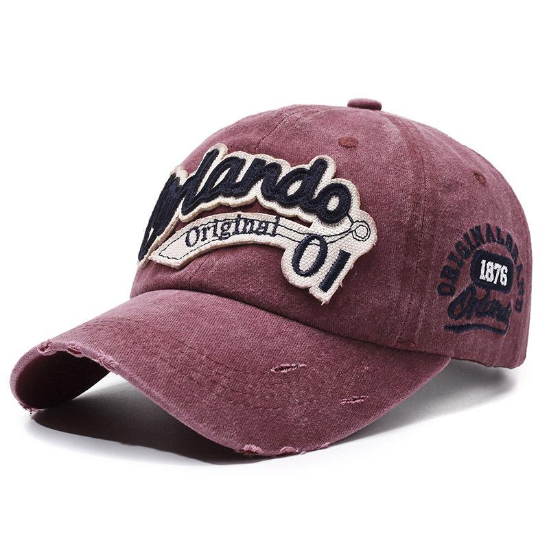 Retro Distressed Baseball Cap American Style Fashionable Embroidered English Letters With Ripped Visor New Cap