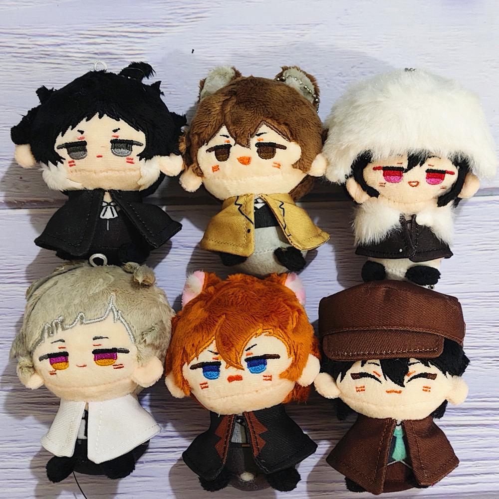 Anime BSD Plush Doll Dazai Osamu Figure Nakahara Chuuya Fyodor D Edogawa Rampo Nakajima Atsushi Plush Pendant Keychain Toys Gift