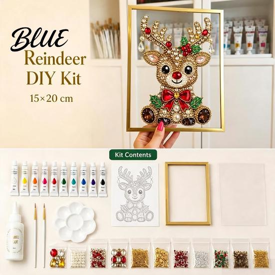 Art Craft Supplies Set DIY Jewelry Faux Pearl Painting Kit with Frame Christmas Projects for Home Leisure Crystal Gem Adults Holiday Tabletop