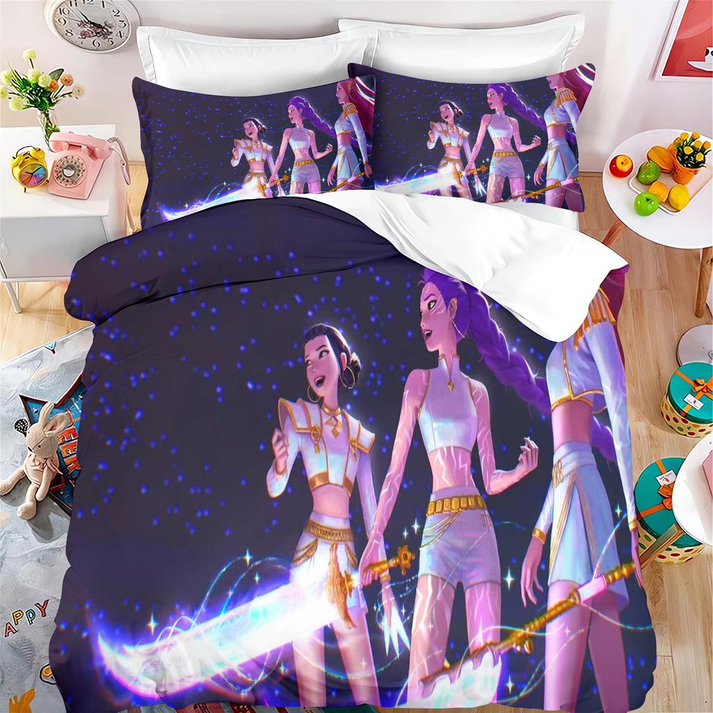 k-pop Anime Home Bedroom Comforte Nordic polyester material suitable for children and adults 3-piece set