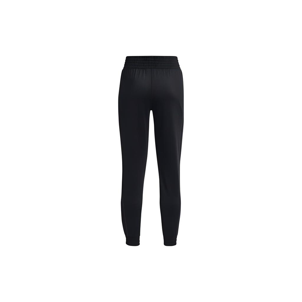 Under Armour Solid Color Printed Small Logo Tapered Pants Women Bottoms Black 1373973-001