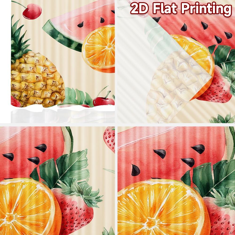 Set Of 2 Flat Printing Curtains Without Rod Fruit Fiesta Design Holiday Easter Printed Prints Curtain Light Filtering Made Polyester