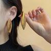 Vintage Exaggerated Metal Conical Smooth Plain Long Stud Earrings for Women Light Geometry Earrings Jewelry
