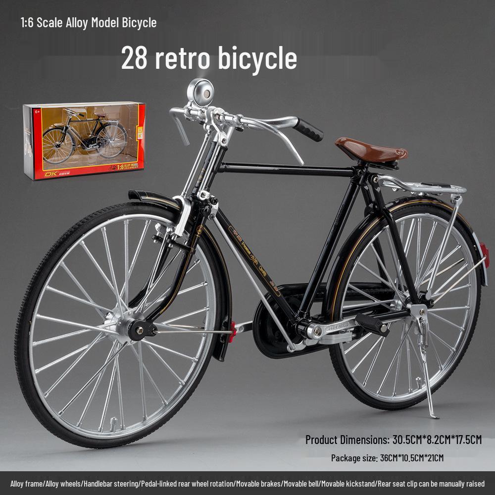 Boxed 1:6 Retro Classic Alloy Bicycle Model Ornament Toy