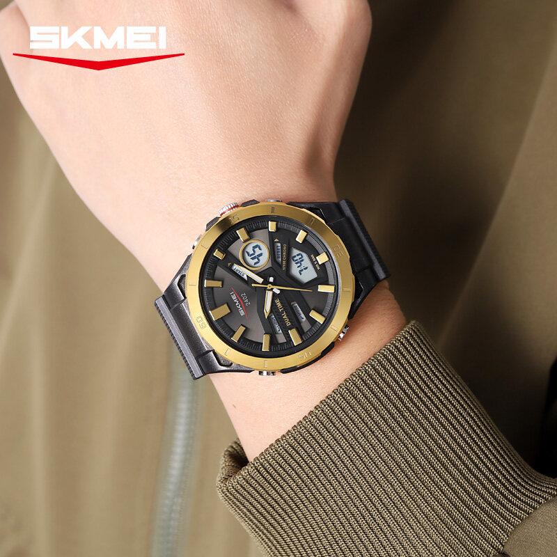 Skmei Large Dial Digital Electronic Watch Fashion Business Quartz Watches For Men 5Bar Waterproof Quartz Wristwatch 2402