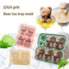 2/4/6 Grids Ice Cube Bear-shaped Silicone Molder 3d Kawaii Bear Summer Relieve The Heat Diy Drink Ice Coffee Ice Cube Trays Mold