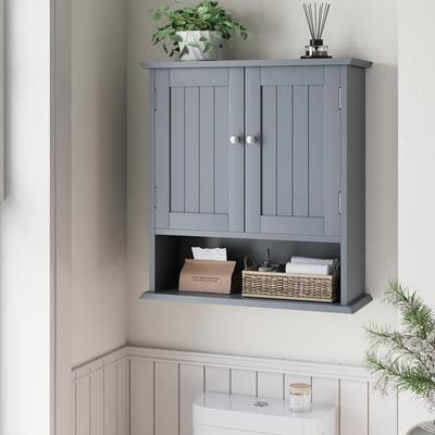 Bathroom Cabinet - - Wall Shelf - Waterproof MDF - 54.6L X 19.8W X 60H Cm