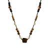 BLINGBAY Damen-Anhänger-Halskette, braune quadratische Perlen-Halskette, Damen-Chinese-Retro-Kunst-Pullover-Kette, Maillard-Accessoires, Schmuck, Geschenke