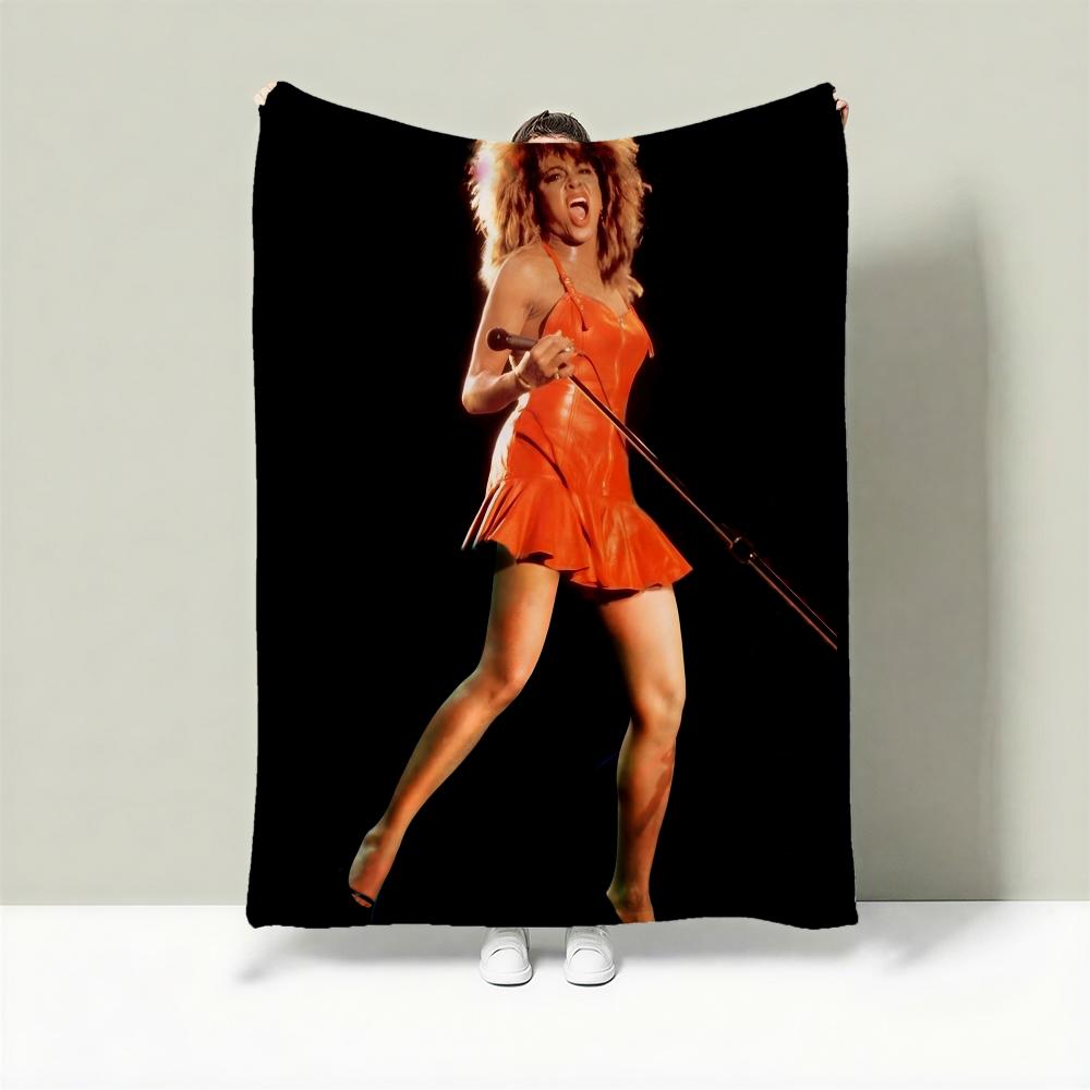 Singer T-Tina Turner Throw Lightweight 240g Flannel Blanket Soft Skin-friendly for Summer Cooling 75X95CM