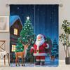 2 st - Julenissen Julträdmönster Tryckta Gardiner Juldekorationer Hemdekorationer Rumsdekorationer