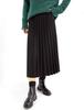 2023 New Wool Blend A-Line Midi Skirt: Pleated, Solid Color, Slimming, Great Drape for Autumn & Winter