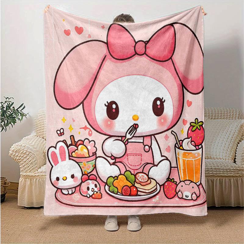 

1pc My Melody s Sweet Breakfast Adventure Blanket, Soft Throw for Home Decor, Gift Idea, Suitable for All Seasons, Living Room, Travel, Camping, Car B 130x150cm