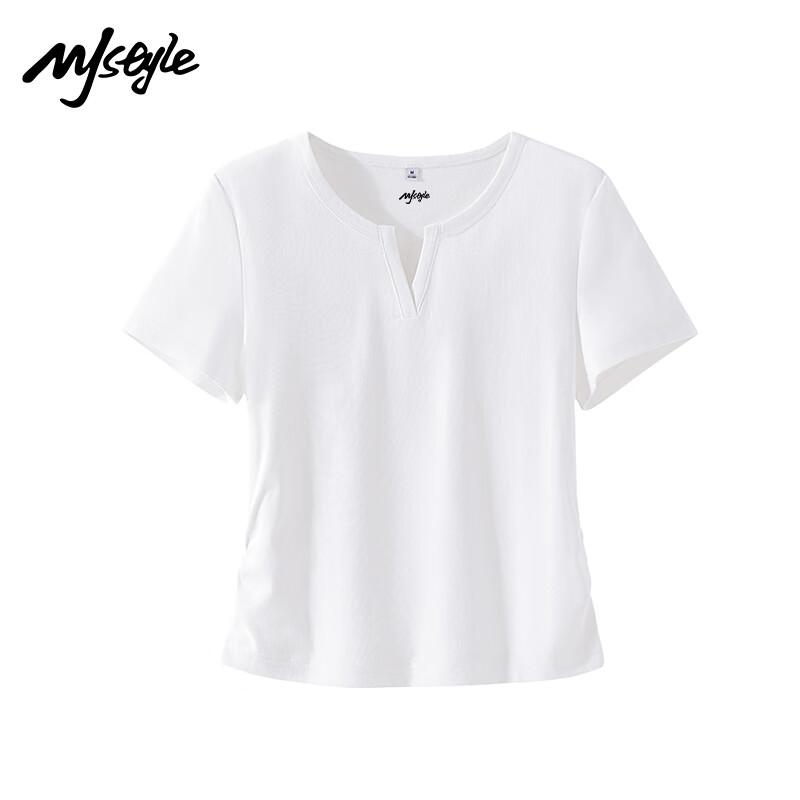 MJ STYLE Women s V-Neck Slim-Fit T-Shirt XL