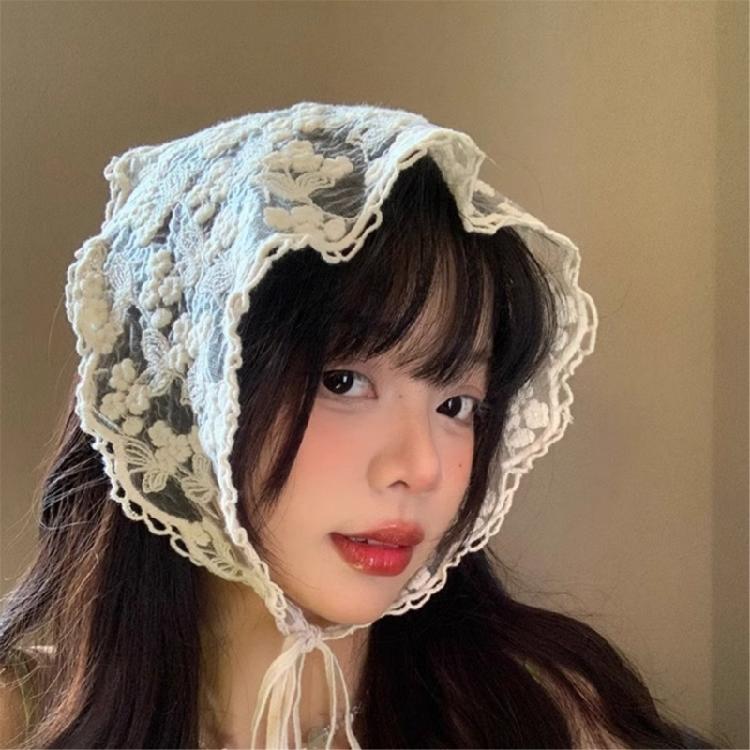 Soft and Comfortable Lace Hair Bandanas for Women Bohomian Flower Hair Scarf